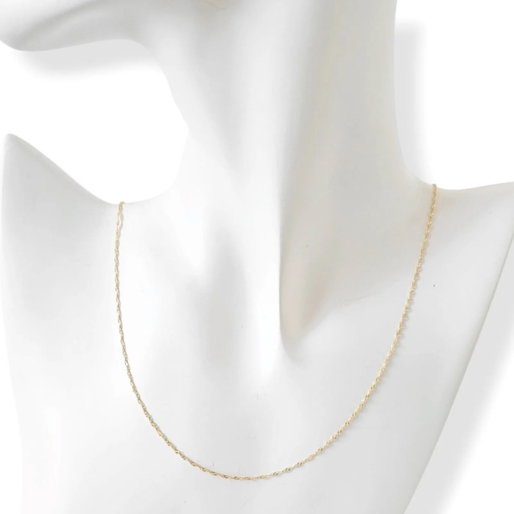 14k Yellow Gold Twisted Fine Chain Necklace